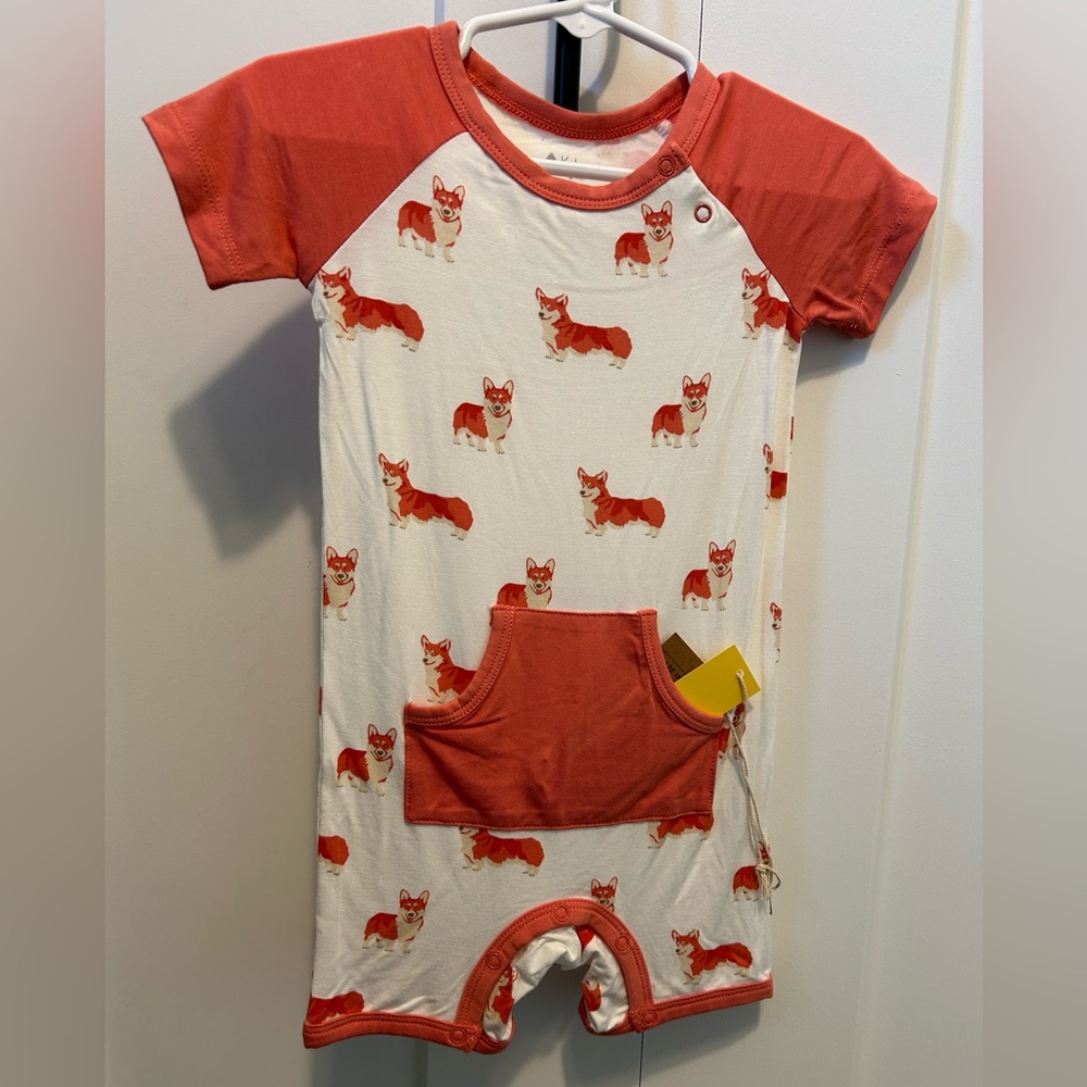 Kyte BABY Shortall - Corgi print - NEW w/ TAGS